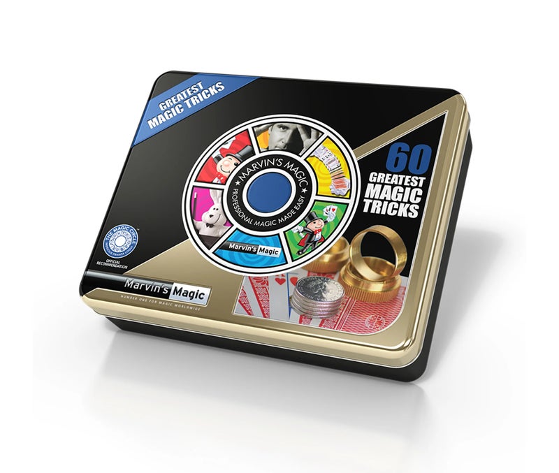 Marvins Magic Marvin’s Magic 60 Greatest Magic Tricks Set – Professional Magic Kit with Svengali Cards, Dynamic Coins & Video Instructions - Image 1